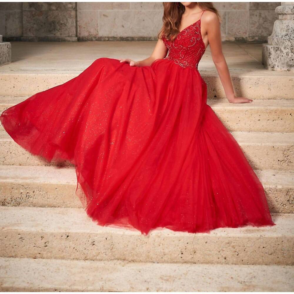 NEW TIFFANY DESIGNS women's tulle skirt dress in redred